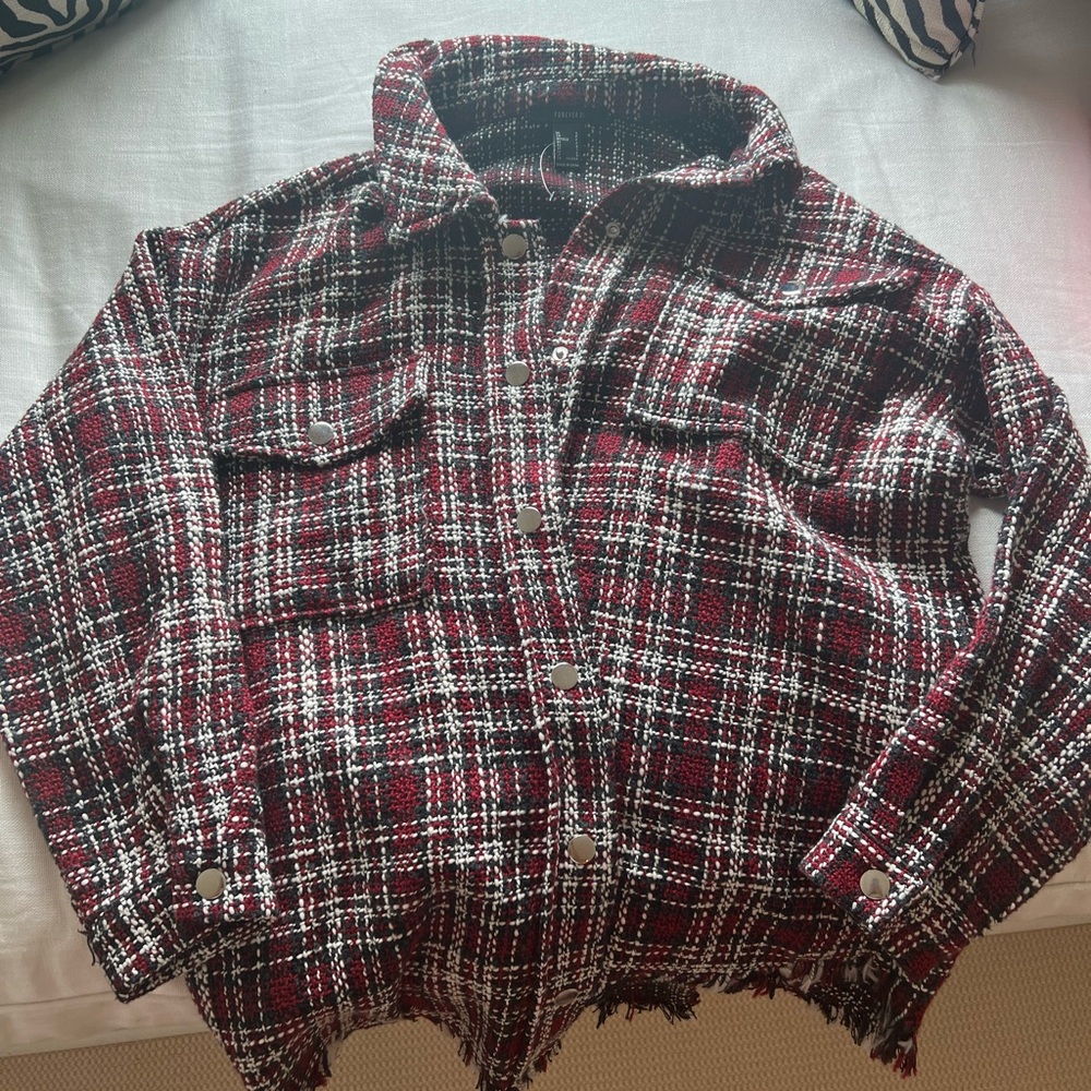 Forever 21 Red and Black Utility Jacket